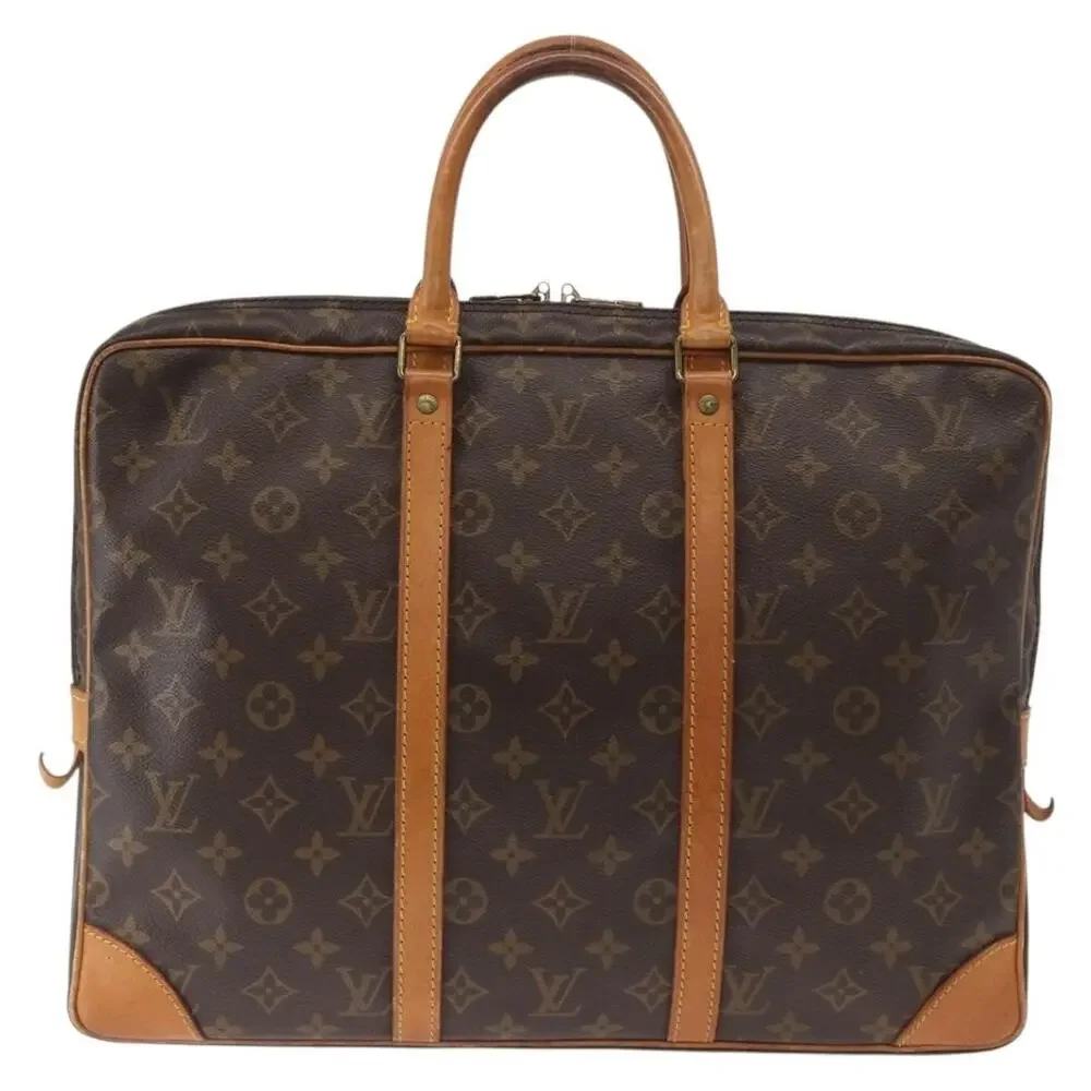 Louis Vuitton Monogram Porte Documents Voyage Business Bag Brown